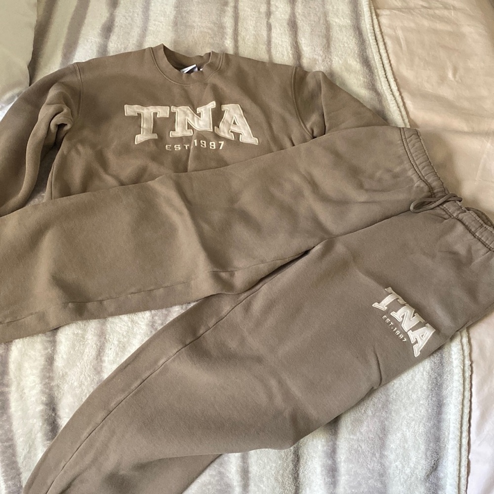 TNA Taupe Sweatshirt and Joggers Set